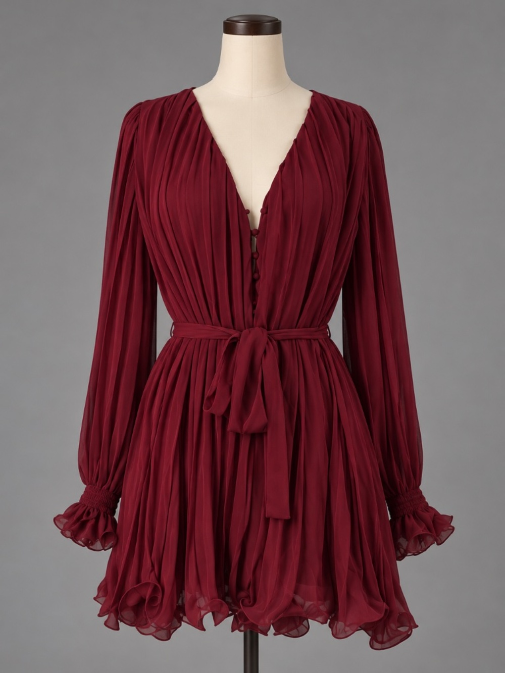 Endless Rose Burgundy Pleated Romper NWT Size S